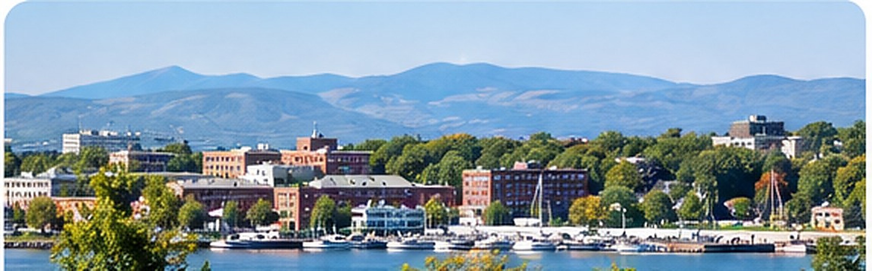 Burlington Vermont waterfront and city skyline